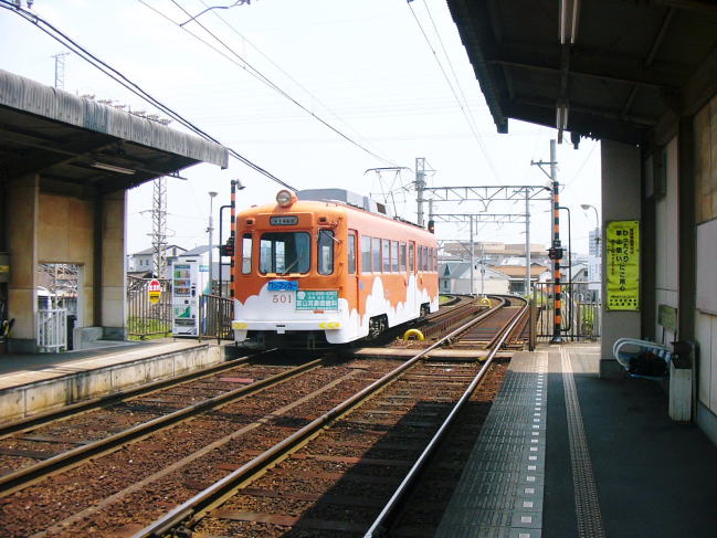 再び天王寺駅前へ向かう阪堺電車５０１号